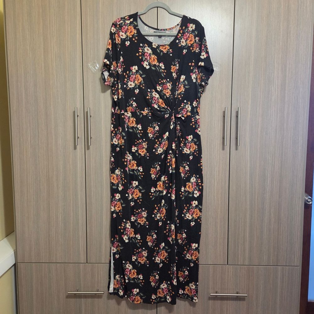 Floral Maxi Dress With Knot Waist